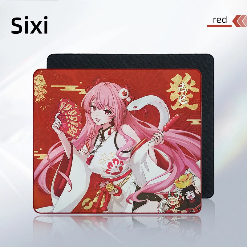ZHENHUO GEAR Lucky Goddess Jubilee God of Wealth Pro Gaming Mouse Pad New Year Edition | LAND-Series Control Surface | Anime Girl Design | Dual Base Options - ZHENHUO GEAR