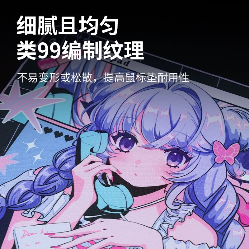 ZHENHUO GEAR LEILA Anime Mouse Pad - Valentine's Special | LAND-Series Control Surface | Original Art | Dual Base Options | Table Mat - ZHENHUO GEAR
