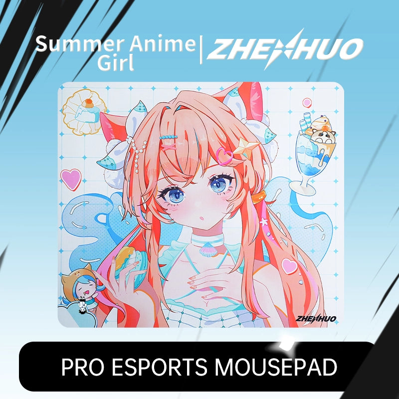 ZHENHUO GEAR Summer Anime Girl Esport Mouse Pads Pro Gaming Control Mat with Cute Designs for CSGO Apex Valorant FPS - ZHENHUO GEAR