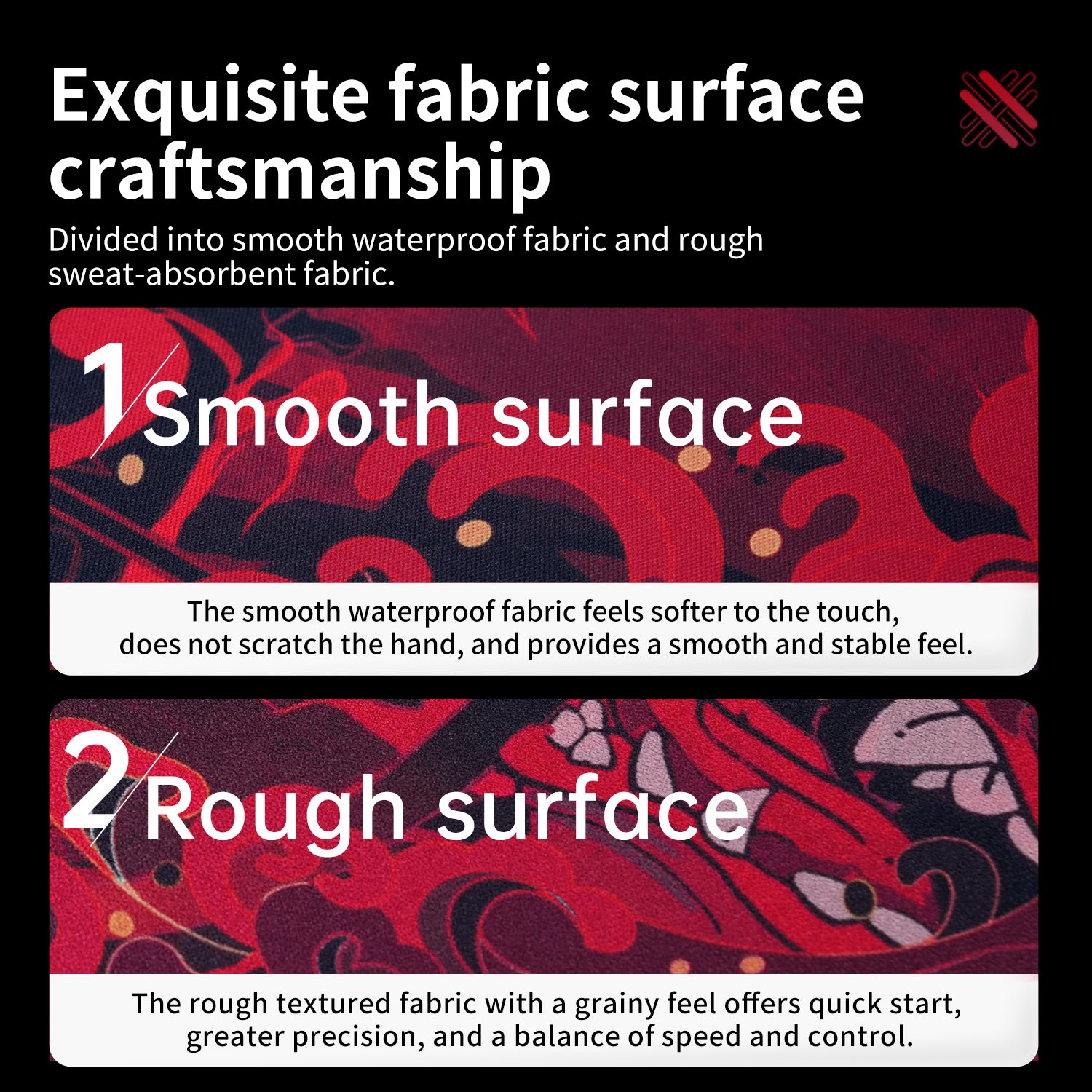 ZHENHUO GEAR Evil Eye Gaming Mouse Pad - Extra Large Dual-Texture ( Speed or Control ) for Competitive FPS - ZHENHUO GEAR