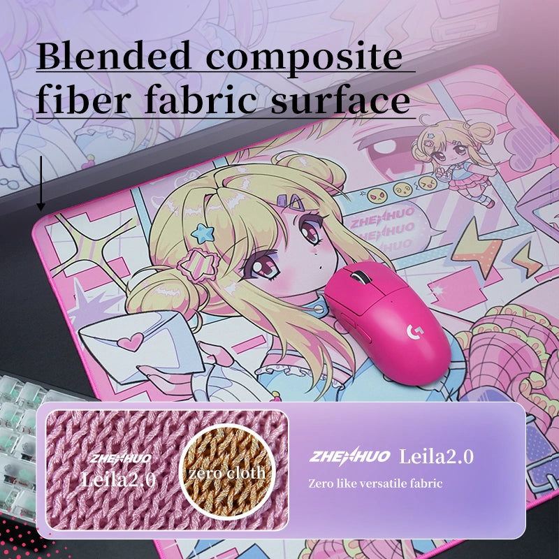 ZHENHUO GEAR Leila Anime Gaming Mousepad - Pro-Grade Cloth Surface with Otaku Moe Art - ZHENHUO GEAR