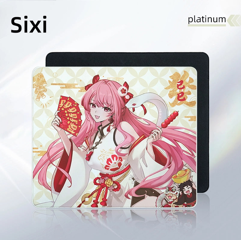 ZHENHUO GEAR Lucky Goddess Jubilee God of Wealth Pro Gaming Mouse Pad New Year Edition | LAND-Series Control Surface | Anime Girl Design | Dual Base Options - ZHENHUO GEAR