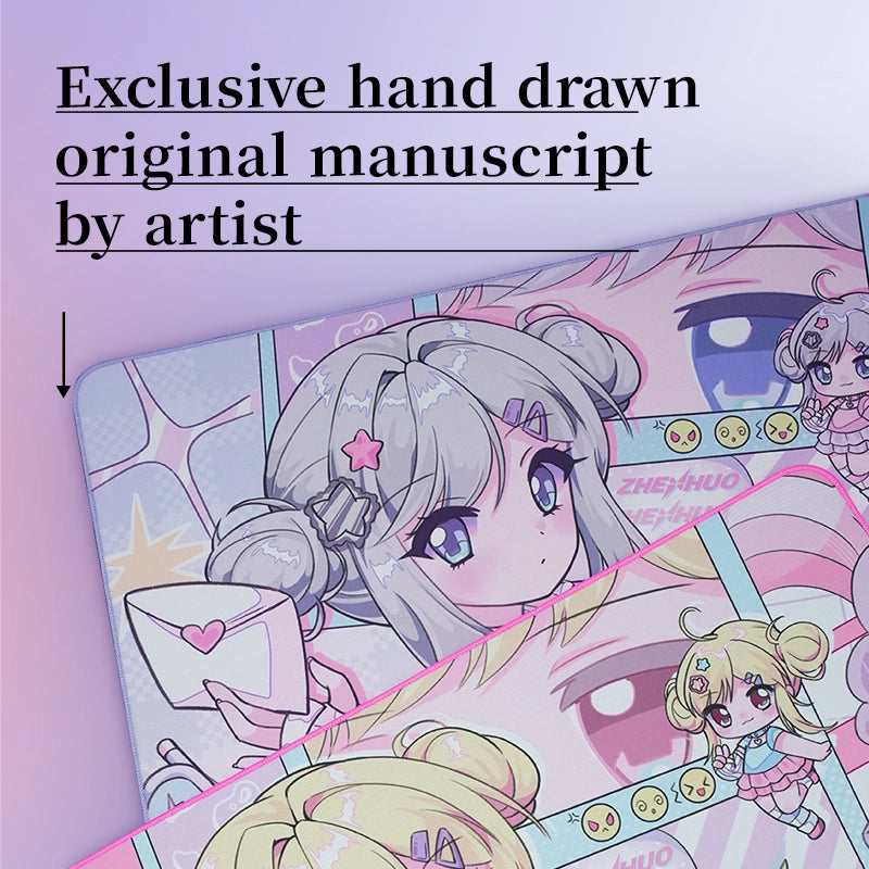 ZHENHUO GEAR Leila Anime Gaming Mousepad - Pro-Grade Cloth Surface with Otaku Moe Art - ZHENHUO GEAR