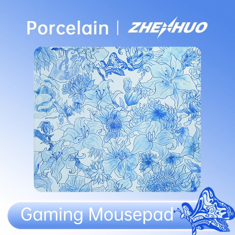 ZHENHUO GEAR Blue and White Porcelain Speed Mousepad - Premium Smooth Glide + Ancient Chinese Art on Your Desk - ZHENHUO GEAR