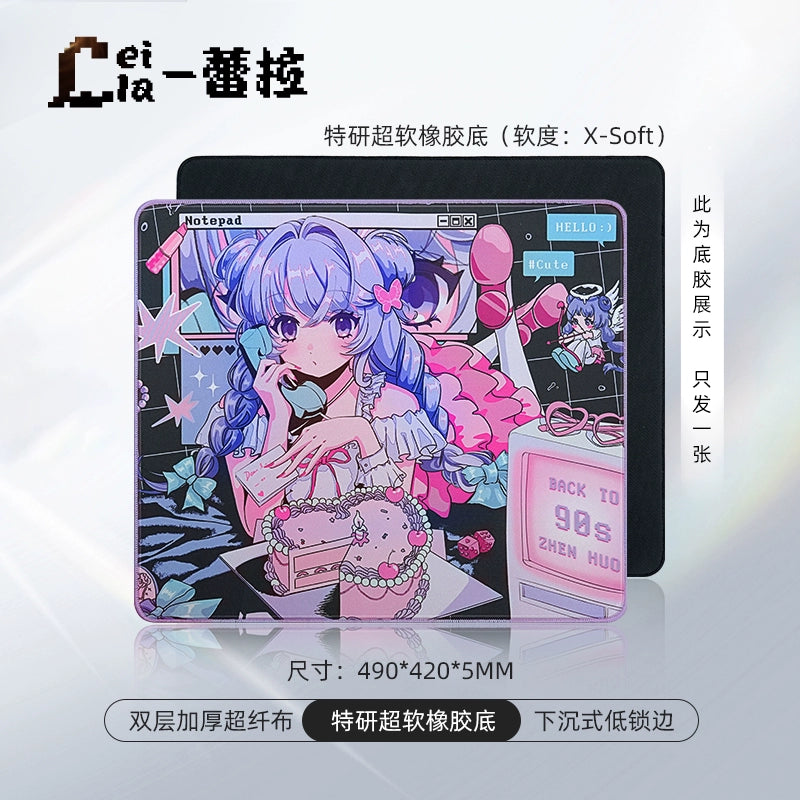 ZHENHUO GEAR LEILA Anime Mouse Pad - Valentine's Special | LAND-Series Control Surface | Original Art | Dual Base Options | Table Mat - ZHENHUO GEAR
