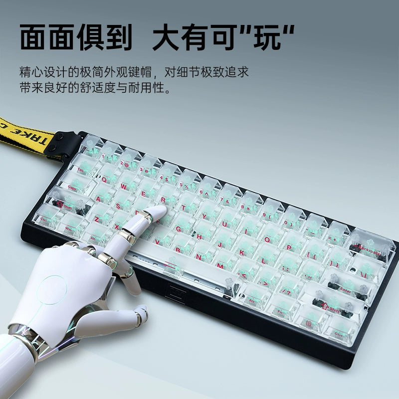 ZHENHUO Glow-Through Keycaps - Frosted Top + 4-Side Clear Design Fits 68%/ 75%/ 100%/Fullsize Layouts | Ergo Cherry Profile | PC Mechanical Keyboard Keycap Set - ZHENHUO GEAR