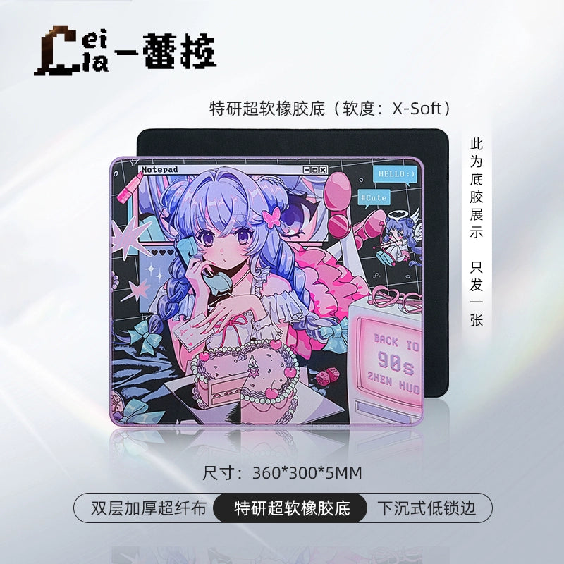 ZHENHUO GEAR LEILA Anime Mouse Pad - Valentine's Special | LAND-Series Control Surface | Original Art | Dual Base Options | Table Mat - ZHENHUO GEAR