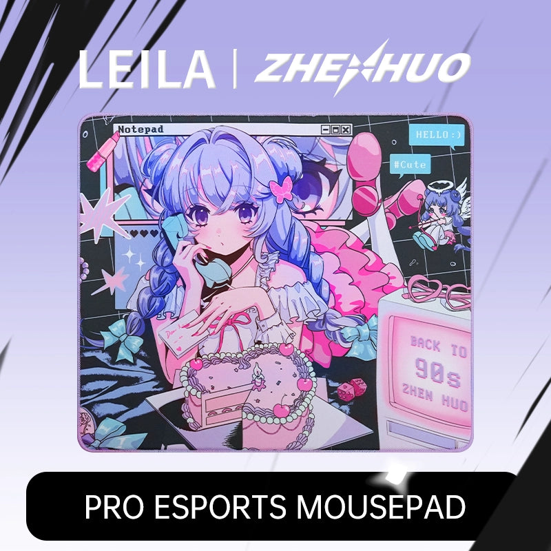 ZHENHUO GEAR LEILA Anime Mouse Pad - Valentine's Special | LAND-Series Control Surface | Original Art | Dual Base Options | Table Mat - ZHENHUO GEAR