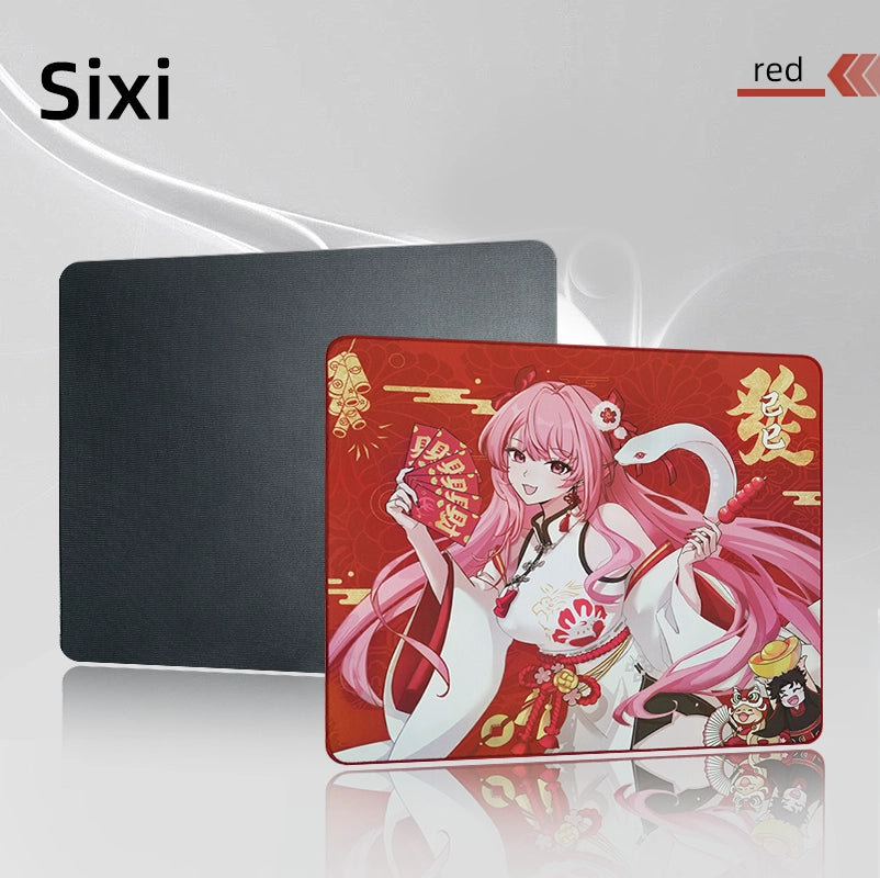 ZHENHUO GEAR Lucky Goddess Jubilee God of Wealth Pro Gaming Mouse Pad New Year Edition | LAND-Series Control Surface | Anime Girl Design | Dual Base Options - ZHENHUO GEAR
